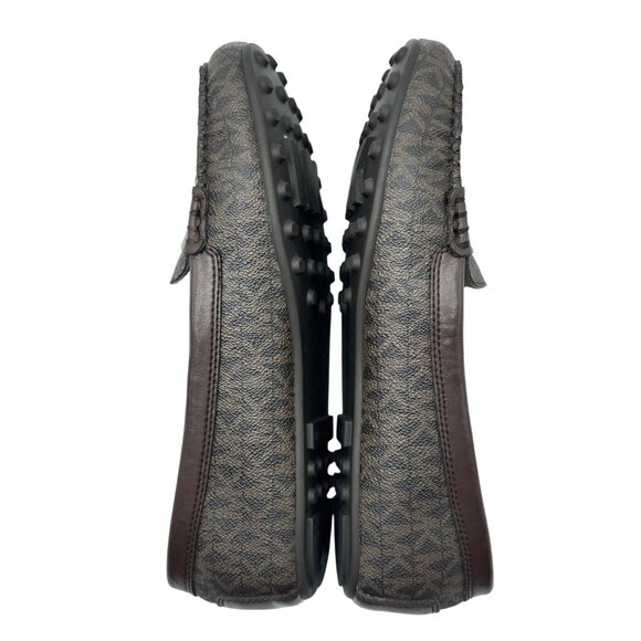 Michael Kors Womens Everett Loafer Size 8M Monogram Brown Leather - Picture 5 of 8